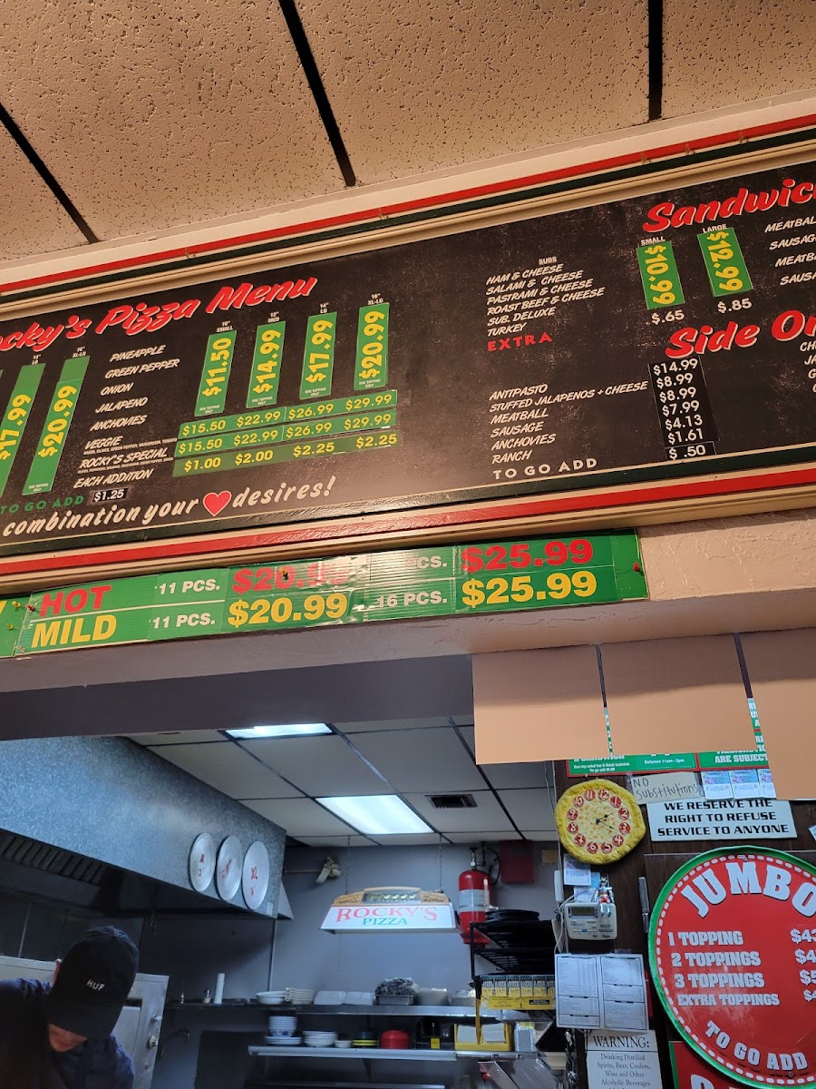 Rocky's New York Pizza Menu - Image 2